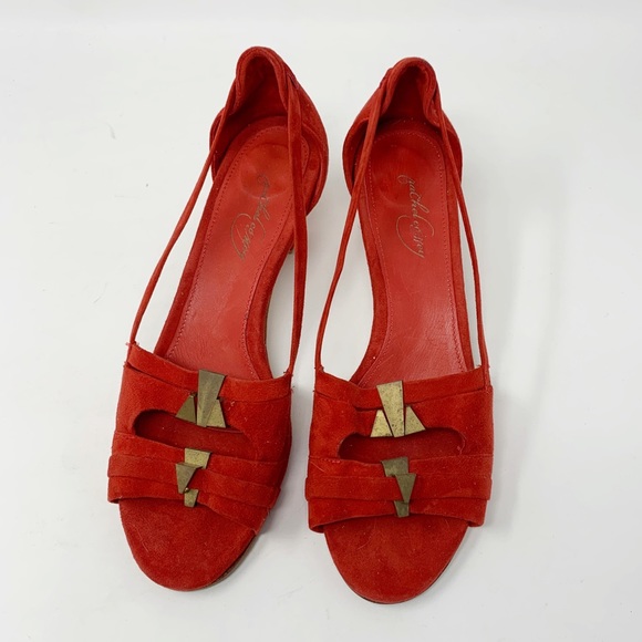Rachel Comey Shoes - Rachel Comey Red Suede Heeled Sandals